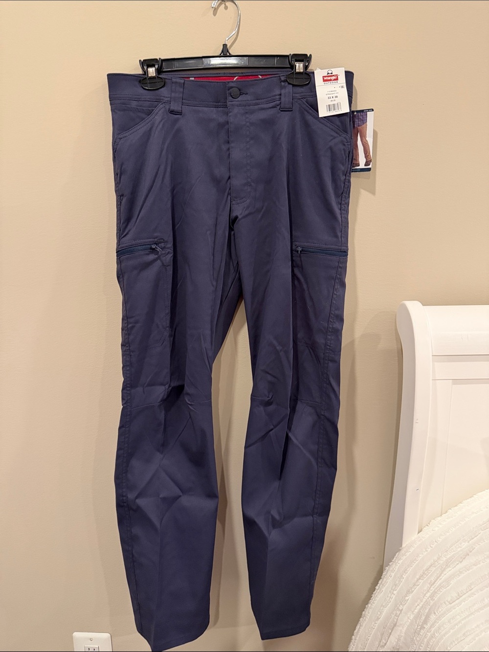 Wrangler Navy Cargo Pants with Zip Pockets